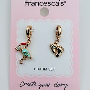 francesca's Gold Flamingo & Footprint Charms - Boy